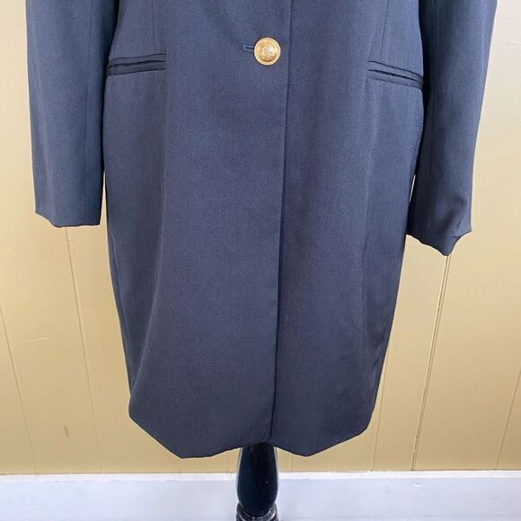 Evan Picone women 12 wool blend fully lined vintage  3 gold buttonup blazer - Picture 11 of 14